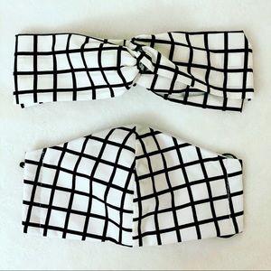 Matching headband and face mask with buttons